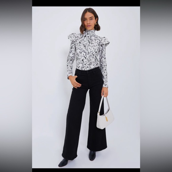 Tuckernuck Bowden Top Size XXL NWT Gray Gardens Ruffle Blouse High Neck - Picture 7 of 10